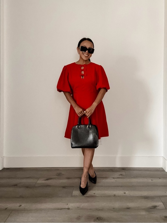 Vici Dresses & Skirts - Vici Red Puff Sleeve Mini Dress